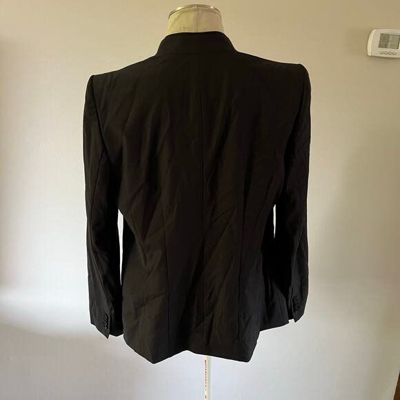 Ann Taylor Black Wool Collarless Blazer Plus Size 16 Career Office Work - Picture 10 of 13